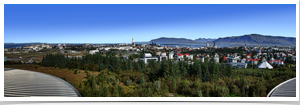 Panorama of Reykjavik from the Pearl.